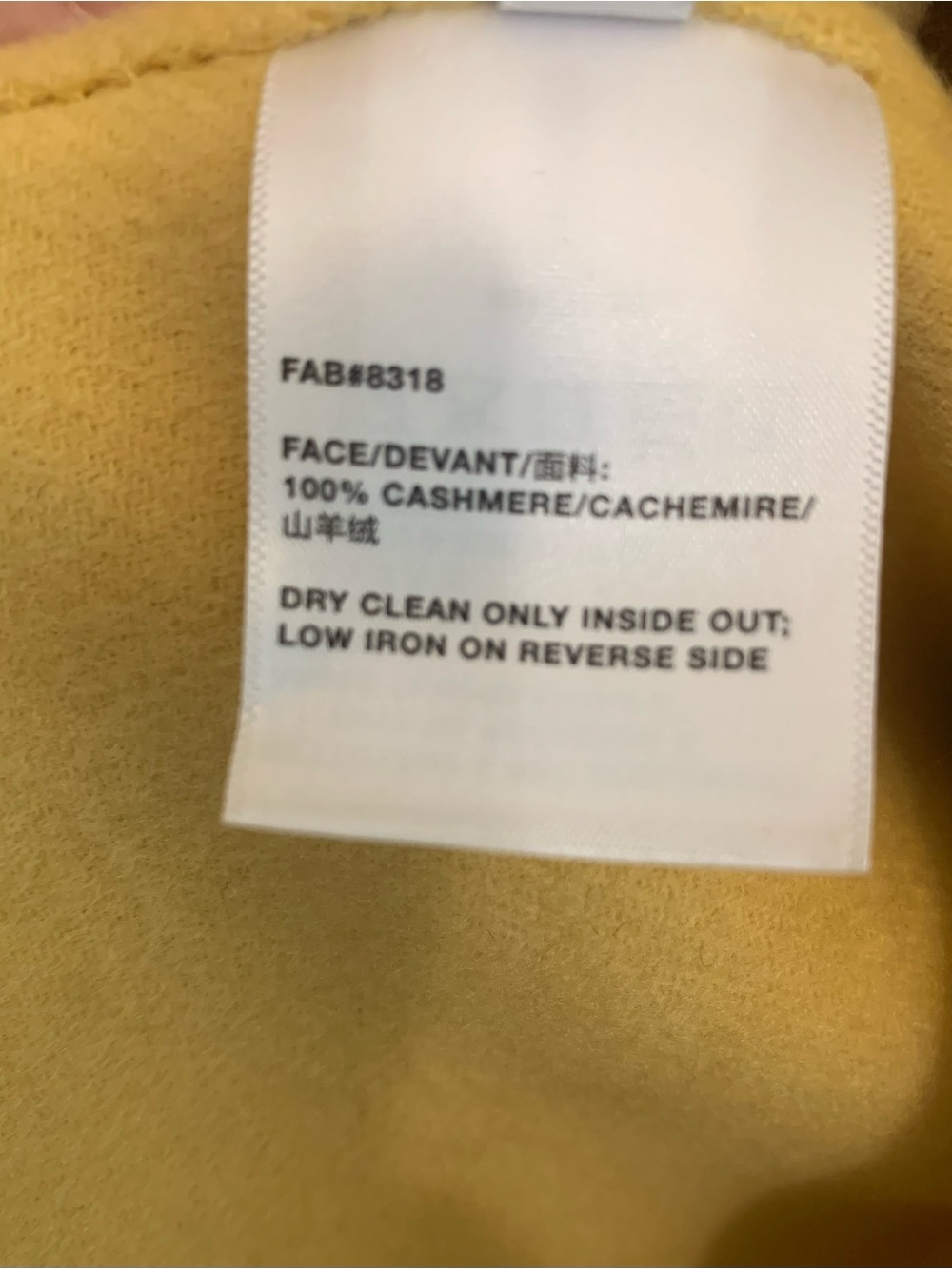 Lafayette 148 100% Cashmere Car Coat Yellow 2X Excellent Condition - Picture 5 of 5